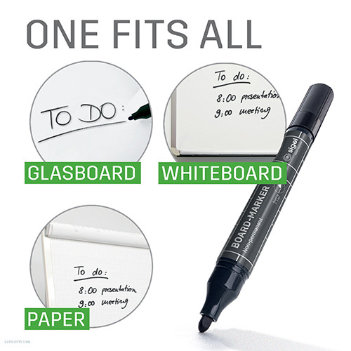 Táblamarker Sigel kerekhegyű 2-3 mm 4db fekete BA012