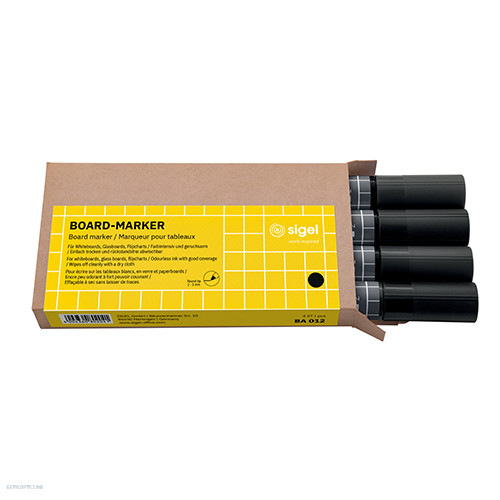 Táblamarker Sigel kerekhegyű 2-3 mm 4db fekete BA012