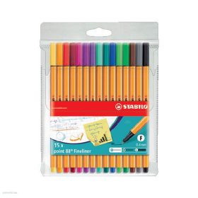 Tűfilc klt. 15 db-os Stabilo Point 88 neon