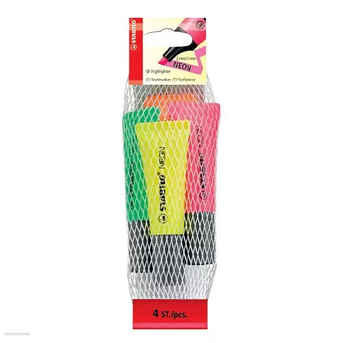 Szövegkiemelő klt. 4 db-os Stabilo Neon 72/4-1