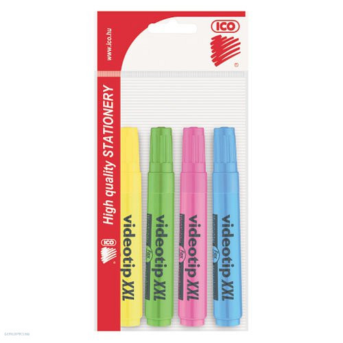 Szövegkiemelő klt. 4 db-os ICO VIDEOTIP XXL