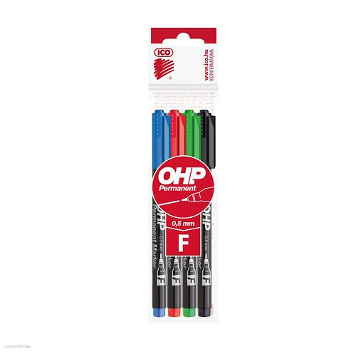 OHP marker klt. 4db-os ICO F (fine, tűhegy)
