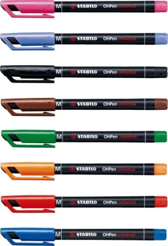 OHP marker Stabilo M, 843/8, 8 darabos készlet