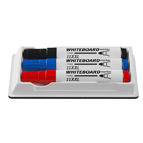 Táblamarker készlet 3 darabos Ico + mágneses táblatörlő