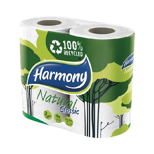 Egészségügyi papír Harmony Classic 4 tekercs 2 rétegű fehér