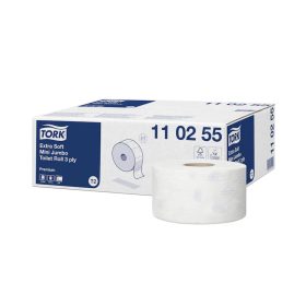   Egészségügyi papír Tork Extra Soft Mini Jumbo Prémium,  nagytekercses,  3 rétegű, T2, 110255