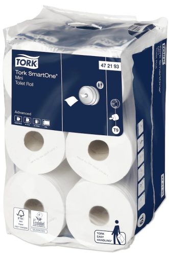 Egészségügyi papír Tork SmartOne® Mini, adagolós, 2 rétegű, T9, 472193
