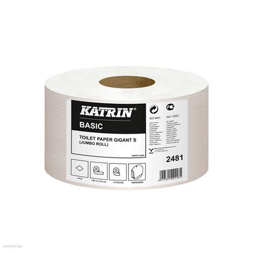 Egészségügyi papír Katrin Basic Gigant S 19cm 1rtg. Natúr 150m 100% újrahasznosított