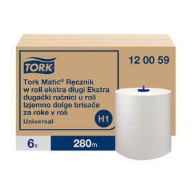   Kéztörlő TORK Matic® extra hosszú tekercses 1 rétegű 21cm fehér