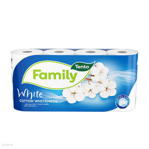 Egészségügyi papír Tento Family White 8 tekercses 2 rétegű 