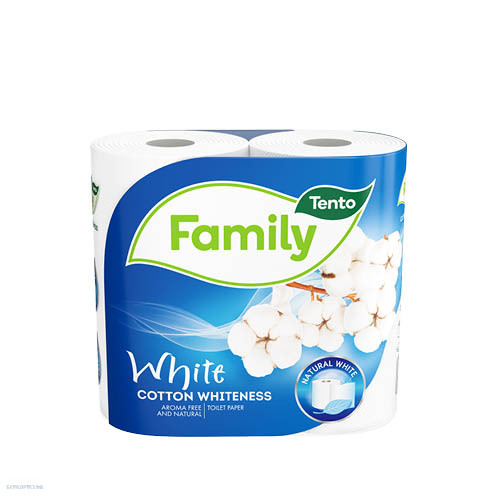 Egészségügyi papír Tento Family White 4 tekercses 2 rétegű 