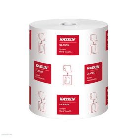   Kéztörlő Katrin Classic System XL tekercses 1 rétegű, fehér, 100% újrahasznosított, 19cm, 270m