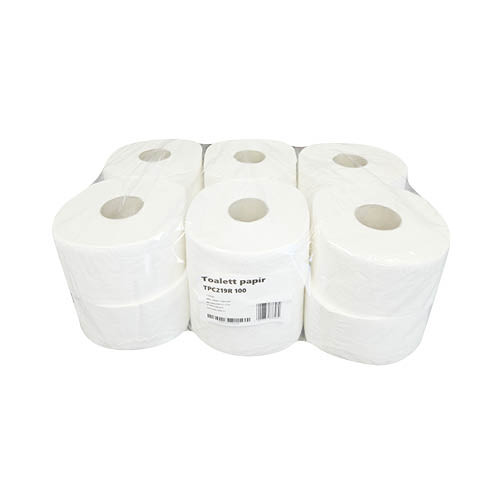 Toalettpapír, hófehér, 2 rétegű, 100% cellulóz, 19 cm, 100 m, 500 lap
