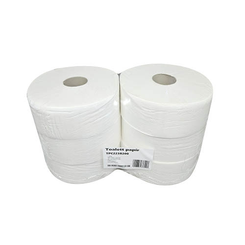 Toalettpapír, hófehér, 2 rétegű, 100% cellulóz, 23 cm, 200 m, 1000 lap