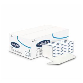   Kéztörlő BulkySoft, V-hajtogatott, 24x21 cm, 150 lapos, 2 rétegű, hófehér