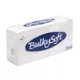   Szalvéta BulkySoft, 200 darabos, 33 x 33 cm, 1 rétegű, fehér