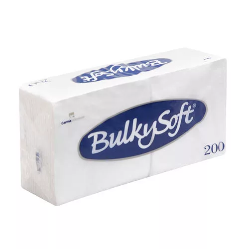 Szalvéta BulkySoft, 200 darabos, 33 x 33 cm, 1 rétegű, fehér