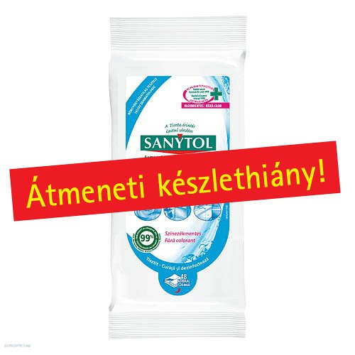 Tisztítókendő Sanytol fertőtlenítő 24 db antiallergén