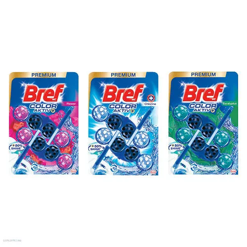 WC tisztító Bref Color aktiv 2x50g