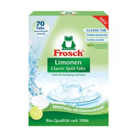Mosogatógép tabletta, Frosch, zöldcitrom, 70 darab