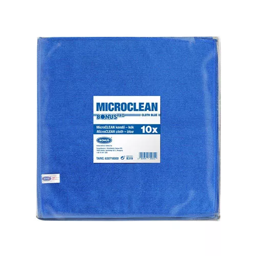 Törlőkendő Bonus Pro MicroCLEAN, kék, 10 darab/csomag