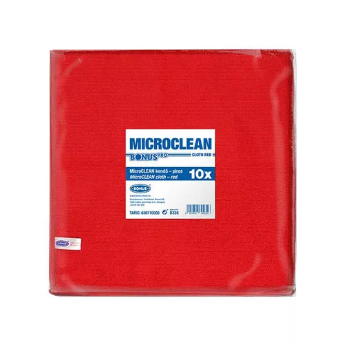 Törlőkendő Bonus Pro MicroCLEAN, piros, 10 darab/csomag