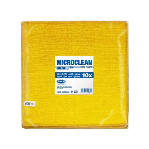 Törlőkendő Bonus Pro MicroCLEAN, sárga, 10 darab/csomag
