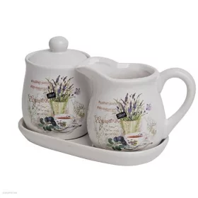   Cukortartó és tejszínkiöntő + alj levendula mintás 200 ml