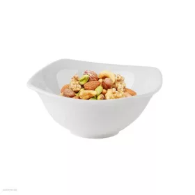   Mogyorós-salátás tálka Rotberg Porcelain Qudrate négyszögletes fehér, 17 cm, 6db/klt