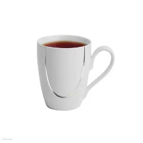   Teásbögre fehér színű, Waveplatina dekorral 30cl Rotberg Porcelain Quadrate