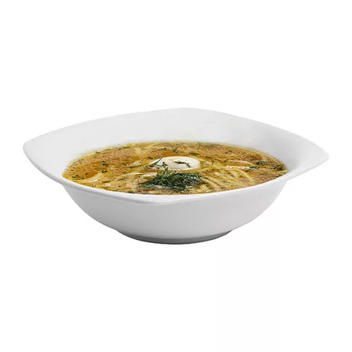 Leveses tál mély Rotberg Porcelain Qudrate négyszögletes fehér 23 cm 6db/klt