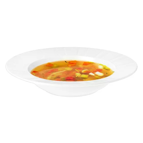 Mélytányér Rotberg Porcelain® Oslo, 23 cm, fehér, porcelán, 6 darabos készlet