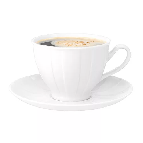 Mokkáscsésze+alj Rotberg Porcelain® Oslo, 10 cl, fehér, porcelán, 6 darabos készlet