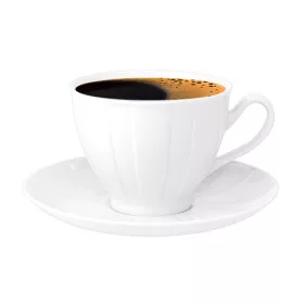   Kávéscsésze + alj, 25 cl, Rotberg Porcelain Oslo, fehér porcelán, 6 darabos készlet