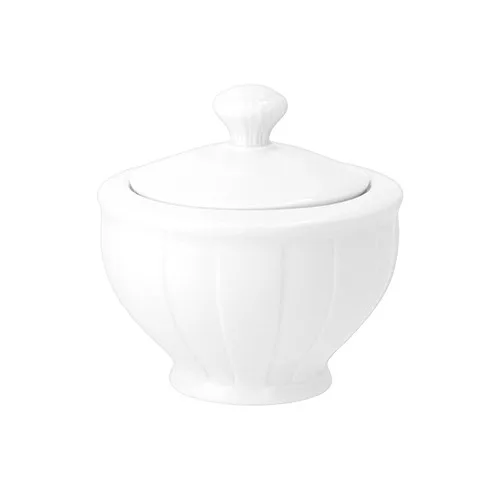 Cukortartó fedővel, 25 cl, Rotberg Porcelain® Oslo, fehér porcelán
