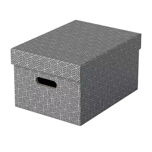 Tárolódoboz szett Home, kocka alakú, 3 darabos, szürke