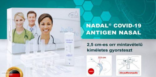 NADAL COVID-19 Ag NASAL (ORR) 2,5 cm-es kíméletes mintavételű antigén gyorsteszt