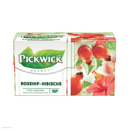 Tea Pickwick csipkebogyó hibiszkusszal 20 x 2,5 g koffeinmentes