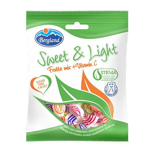 Keménycukorka Bergland Sweet & Light Frutta Mix 60g (steviaval)