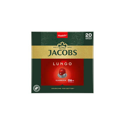 Kávékapszula Nespresso kompatibilis Jacobs Lungo 6 Classic, 20 db