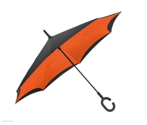 Fordítva működő esernyő fekete/narancs