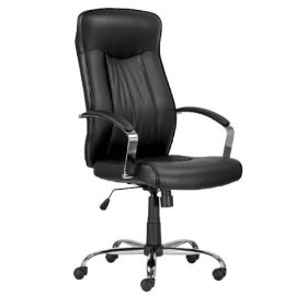 Fotel vezetői Montgomery XXL, bőr, fekete