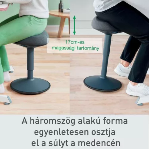 Munkaszék ülő LEITZ Ergo Active, billenő, comfort ülőfelülettel, sötétszürke