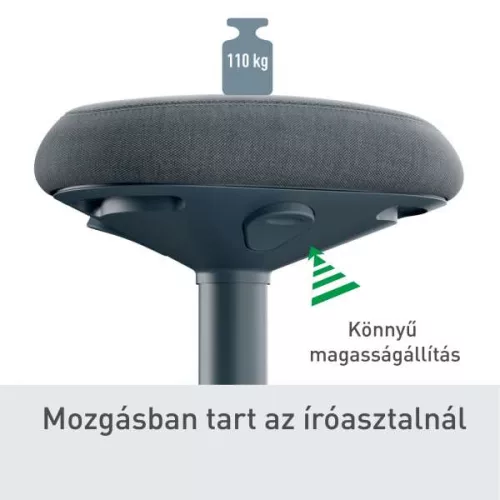 Munkaszék ülő LEITZ Ergo Active, billenő, comfort ülőfelülettel, sötétszürke