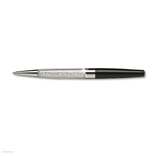 Golyósirón alul SWAROVSKI® kristályokkal töltve fekete tolltest 13,5 cm