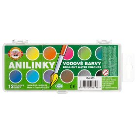   Vízfesték Koh-I-Noor Briliant, nagy, 12 db-os készlet, 174503