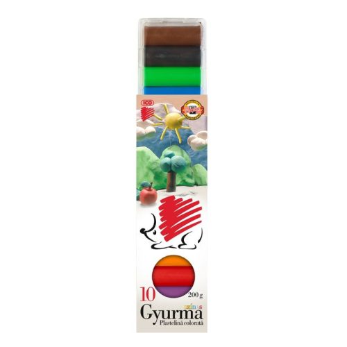 Gyurma ICO Süni, színes, 200 g, 10 db-os készlet