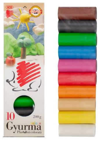 Gyurma ICO Süni, színes, 200 g, 10 db-os készlet