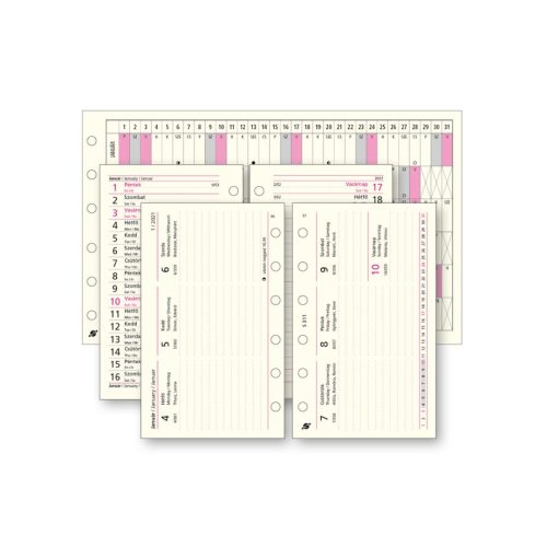 Pótlap, Saturnus S311, fix napos, éves heti tervező