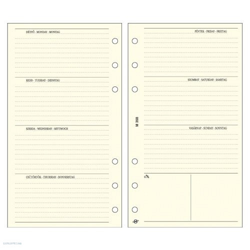 Pótlap, Saturnus S358, bianco heti tervező